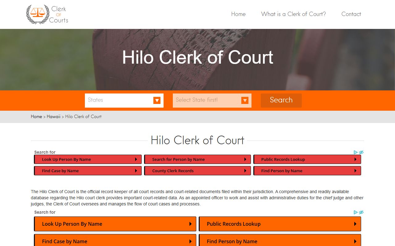 Hilo clerk of court information for property-related legal filings and court records on the Big Island
